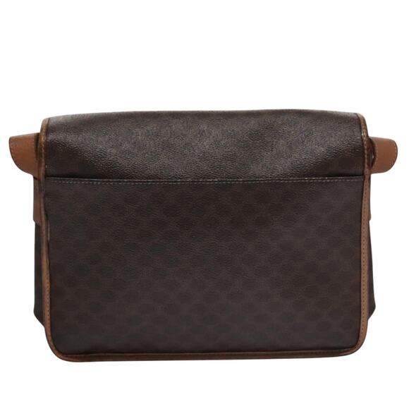 CELINE Macadam Canvas Shoulder Bag Pvc Leather Brown Gold - Picture 3 of 12